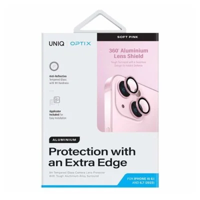 Uniq Optix iPhone 15 - 15 Plus Camera Lens Protector Soft Pink - Pink